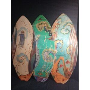 3 PC John Gabriel Beckmann Printed  Signature Mini Surfboards From California